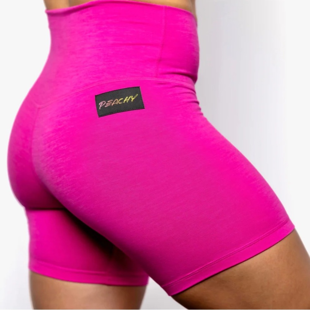 Peachy Athletic Elixir Shorts - Heathered Hot Pink - XL